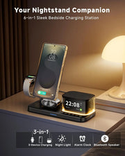 25W Magnetic Wireless Charger Stand Bluetooth Speaker Fast Charging For iPhone Samsung S26 S25/Z Fold 7 Galaxy Watch Ultra 8 7