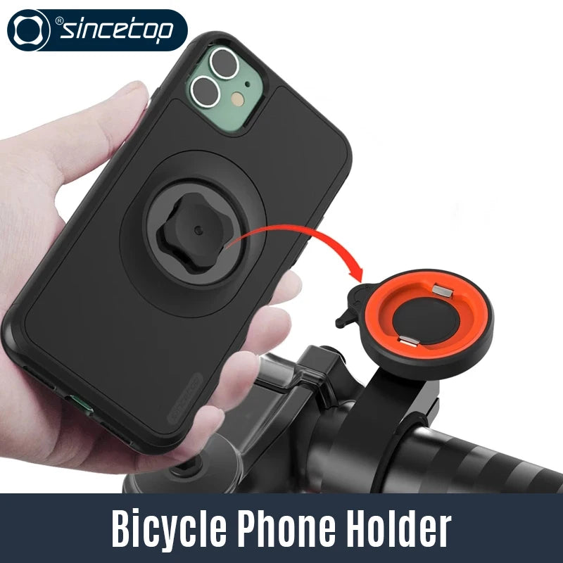 Shockproof Bike Phone Mount for iPhone 16 Pro Max | Anti-Vibration Motorcycle Handlebar Holder with Case, Secure Locking