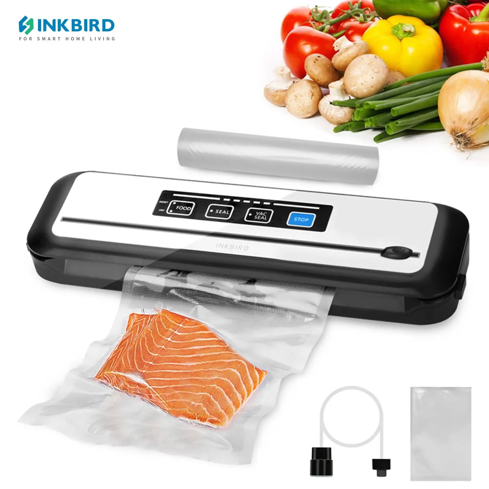 INKBIRD 3rd Vacuum Sealer with Starter Kit -80KPA Strong Suction Kitchen Household Food Vacuum Sealer Machine for Meat,Vegetable