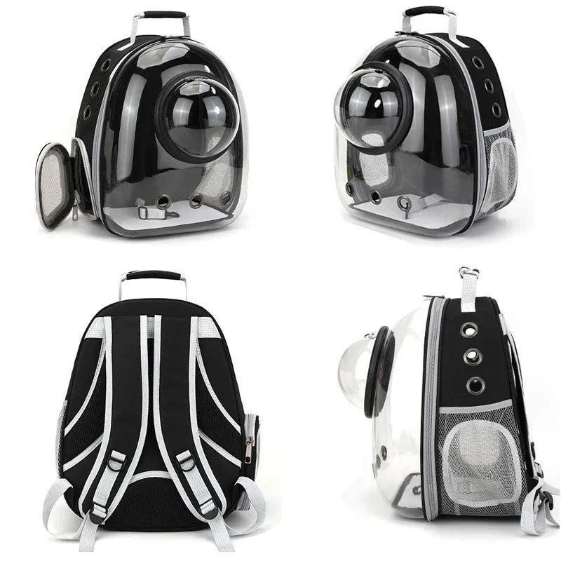 Transparent Space Capsule Pet Backpack Carrier Lightweight Portable Breathable Foldable for Cats Dogs Outdoor Travel Adventure