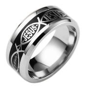8mm Fashion Stainless Steel Men Jewelry Tungsten Carbide Ring Inlay Meteorite Wedding Bands for Women Jewelry Gifts