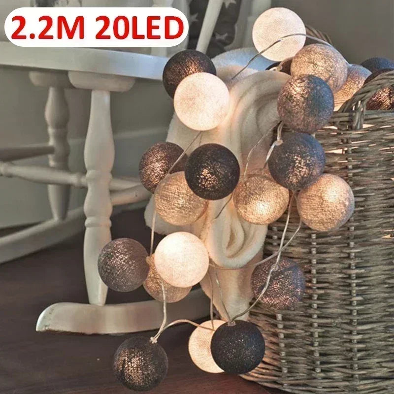 20LED Ball String Lights Lantern Rattan Battery or USB Control Wedding Christmas Decor Lighting Home Party Garden Ornament Lamps