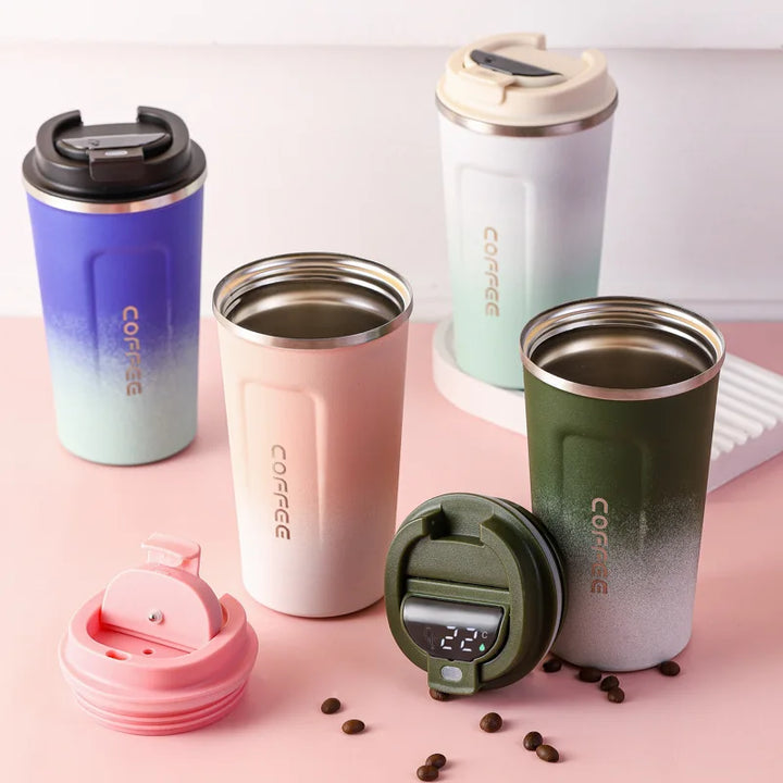 Stainless Steel Tumbler Coffee Mug Smart Travel Thermos Cup Temperature Display Insulated Car Water Cup Portable Vacuum Flasks