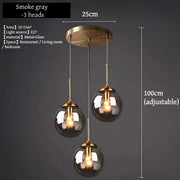 Modern Luxury Metal Chandelier Nordic Creative LED Glass Pendant Lamp Living Room Dining Room Bedside Simple Small Hanging Lamp