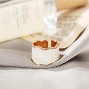 Retro Gold Color Double Oil Drip Open Rings for Women Luxury Irregular Adjustable Finger Ring 2025 New Trendy Wedding Jewelry
