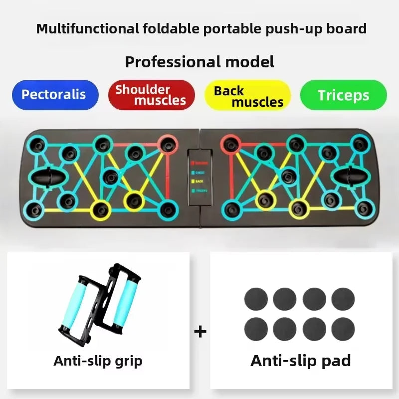 Prone board set, foldable prone board, portable multi-functional prone pole, home and gym equipment, chest muscle trainer