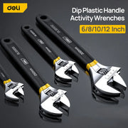 Deli Adjustable Wrench Large Opening long Handle Universal Spanner Carbon Steel Mechanical Workshop Hand Car Repair Tools