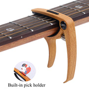 Miwayer Multifunctional Guitar Capo – Built-in Pick Storage & String Pin Remover, Spring Loaded, Silicone Pad, for Guitar/Bass