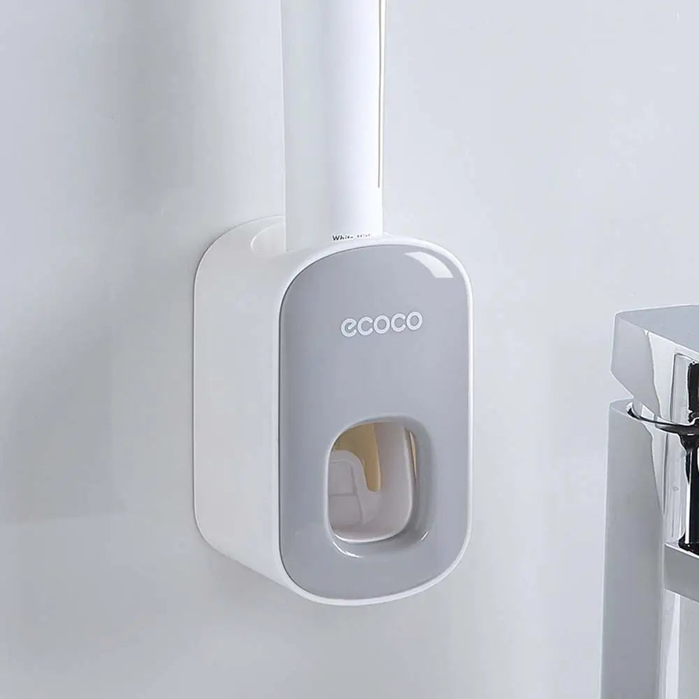 No-punch Lazy Wall Mount Useful Automatic Toothbrush Holder Toothpaste Squeezer Bathroom Accessories Toothpaste Dispenser