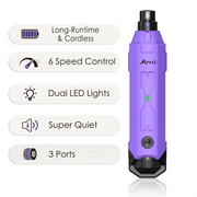 6-Speed Dog Nail Grinder  Enhanced Pet Nail Grinder Super Quiet Rechargeable Electric Dog Nail Trimmer Painless paws grooming