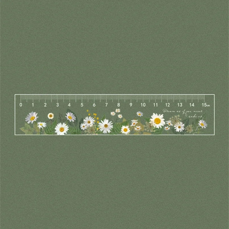 15cm Daisy Rose Ruler Student Flower Rulers Multifunction DIY Drawing Tools Measuring Tool School Office Drawing Supply