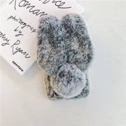 Soft Plush Case For iPhone 13 14 15 11 12 Pro XR X Xs Max 7 8 6 6s Plus 5 5S SE mini 3D Furry Rabbit Bunny Warm Fur Hair Cover