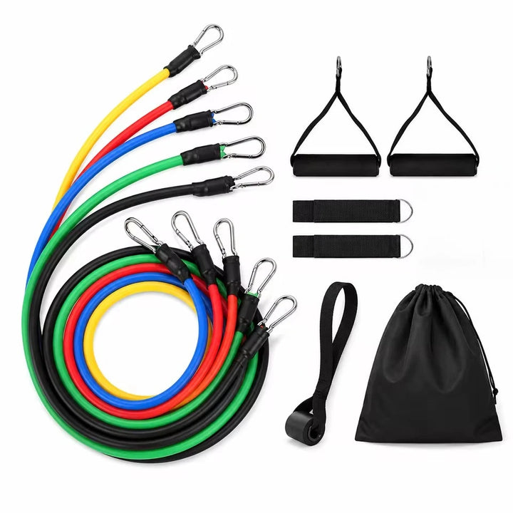 11pcs/Set Pull Rope, Resistance Bands, Portable Fitness Equipment, Ankle Strap, Chest Expander, Elastic Exercise Band