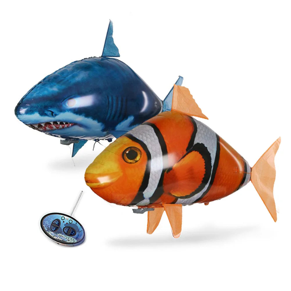 Remote Control Shark Toys Infrared RC Electric Flying Air Balloons Kids Toy RC Fly Air Balloons Clown Fish Toy Gifts Party Decor