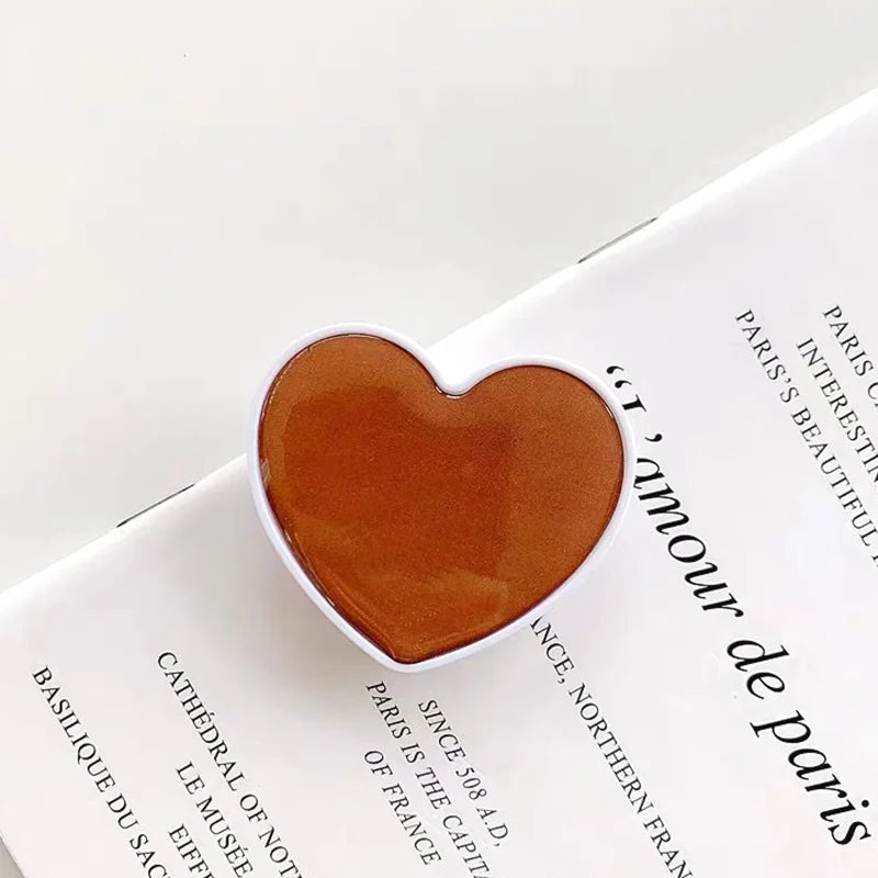 Universal Heart Shaped Phone Socket Holder Finger Grip Bracket Support Telephone for IPhone 15 14 13 Samsung Pocket Socket Stand