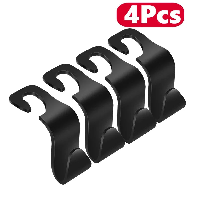 4Pcs Hooks for Bags Car Clips Front Seat Headrest Organizer Holder Auto Fastener Hangers Car Storage Interior Accessories