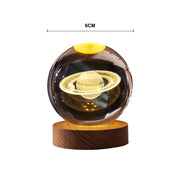 6cm Bedside RGB Lamp Solar Theme Cosmos Series Crystal Ball Night Lights Milky Way Moon Small Ornaments for Desk Creative Gift