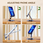 360 Degrees Rotable Metal Desk Mobile Phone Holder Stand For iPhone Xiaomi iPad Adjustable Desktop Tablet Table Cell Phone Stand