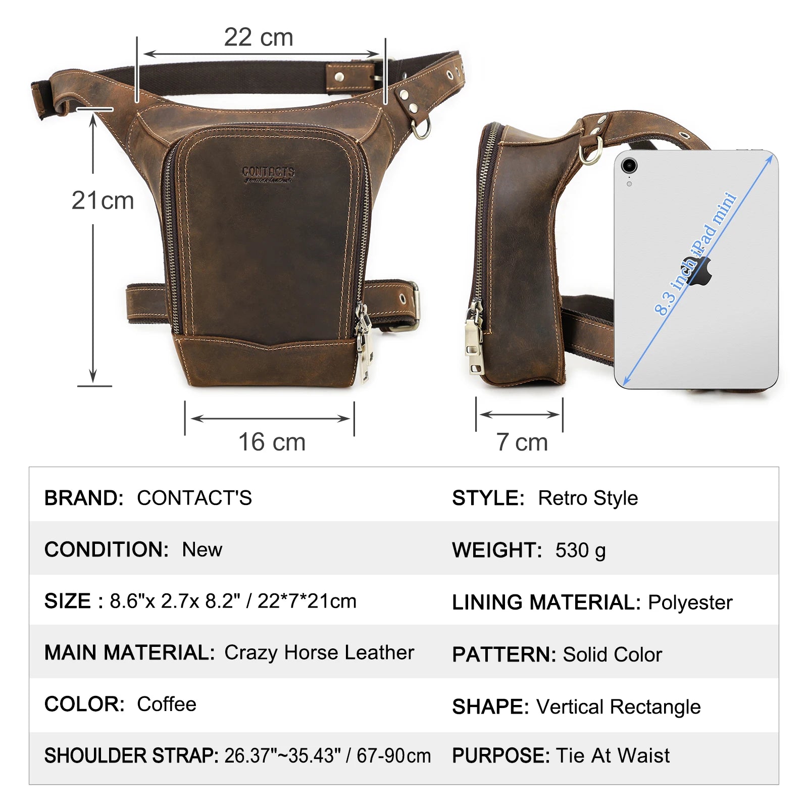 CONTACT'S Genuine Leather Motorcycle Waist Leg Bag Men Hip Bum Pack Leg Side Bag Vintage Outdoor Rider Bag Tactical Travel Bags