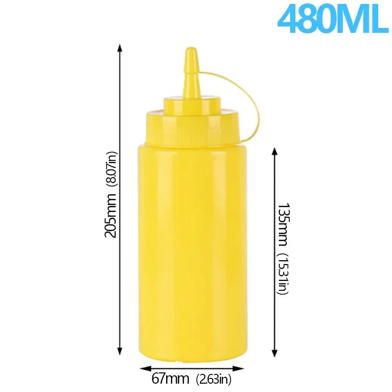 Large Squeeze Condiment Bottles with Nozzles Ketchup BBQ Sauces Olive Oil Bottle Dispenser Squeeze Sauce Bottle Kitchen Gadget