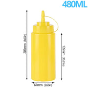 Large Squeeze Condiment Bottles with Nozzles Ketchup BBQ Sauces Olive Oil Bottle Dispenser Squeeze Sauce Bottle Kitchen Gadget