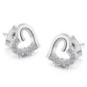Love Heart Intertwined Stud Earrings for Women Rose Gold Color Crystal Earrings Wedding Engagement Jewelry For Bridal DFE030M