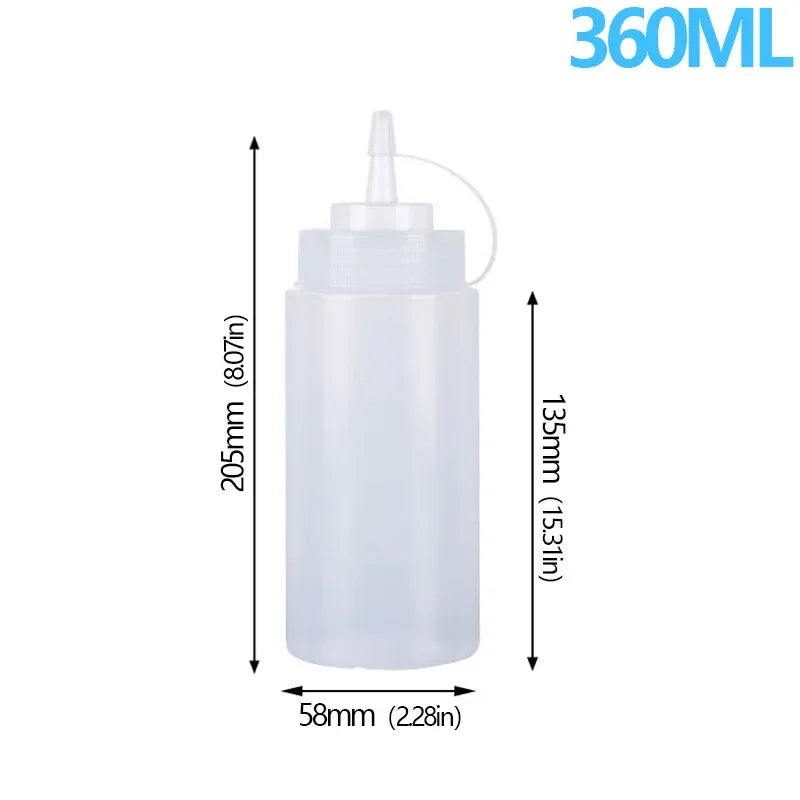 Large Squeeze Condiment Bottles with Nozzles Ketchup BBQ Sauces Olive Oil Bottle Dispenser Squeeze Sauce Bottle Kitchen Gadget