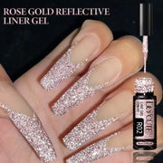 LILYCUTE 5ml Reflective Glitter Liner Gel Nail Polish Superflash Colorful Sparkling Graffiti Painting Stripe Pull Line Nail Gel