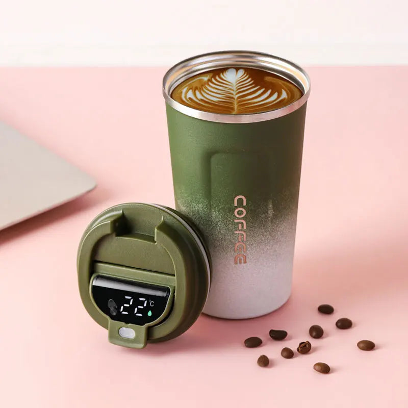 Stainless Steel Tumbler Coffee Mug Smart Travel Thermos Cup Temperature Display Insulated Car Water Cup Portable Vacuum Flasks