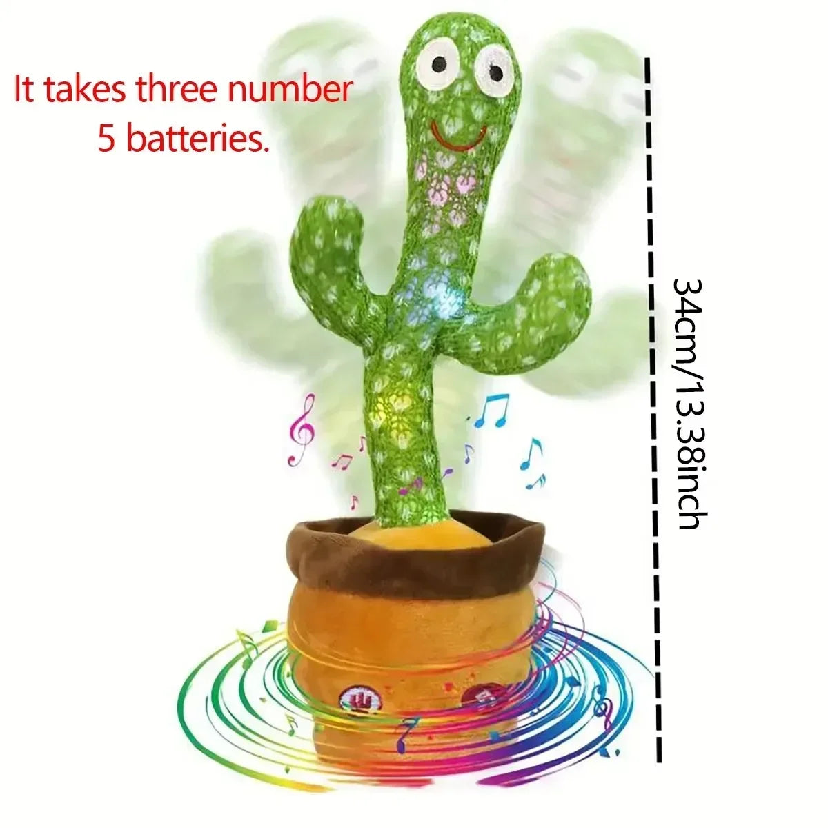 Dancing Cactus Song Speaker Talking Battery Voice Repeat Plush Cactu Dancer Toy Talk Plushie Stuffed Toys For Kids Gift
