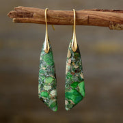 Bohemian Emperor Stone Geometric Pendant Earring Popular Natural Stone Jewelry Earrings for Women Luxury Boho Original earring