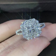 Fashion Square Shape Champagne Big Crystal Designer Hyperbole  Ring for Women Engagement Wedding Stone Rings Whole Sale