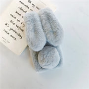 Soft Plush Case For iPhone 13 14 15 11 12 Pro XR X Xs Max 7 8 6 6s Plus 5 5S SE mini 3D Furry Rabbit Bunny Warm Fur Hair Cover