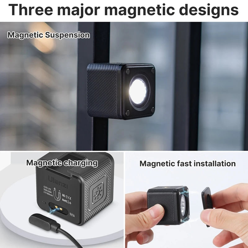Ulanzi L2 Cute Lite Waterproof Mini LED Video Light Magnetic With Diffuser For 10m Underwater Shoot for Gopro Hero 12 11 10 9 8