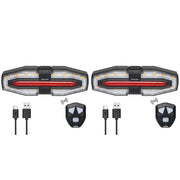 Rechargeable Bike Tail Light with Turn Signals Warning Bike Lights Wireless Remote Control Cycling Back Light for Night Riding