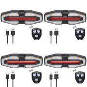 Rechargeable Bike Tail Light with Turn Signals Warning Bike Lights Wireless Remote Control Cycling Back Light for Night Riding