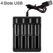 18650 Battery Charger Black 1 2 4 Slots AC 110V 220V Dual For 18650 Charging 3.7V Rechargeable Lithium Battery Charger