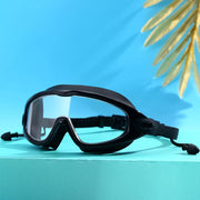 Adult Swimming Goggles Large Frame with Earplugs Swimming Goggles for Men and Women Professional High-Definition Anti-Fog Goggles