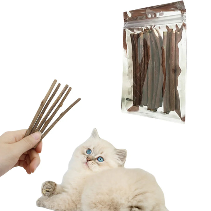 Natural Matatabi Stick for Cats - Dental Care Chew Toy, Anti-Tartar Fun Teaser & Furniture Saver (Kittens/Adults)