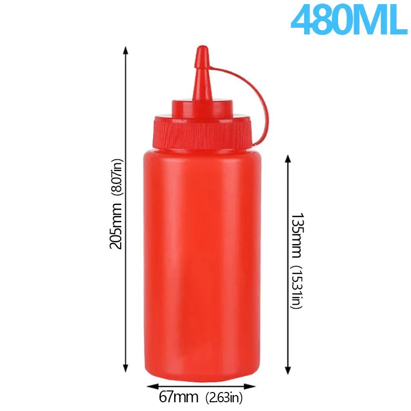 Large Squeeze Condiment Bottles with Nozzles Ketchup BBQ Sauces Olive Oil Bottle Dispenser Squeeze Sauce Bottle Kitchen Gadget