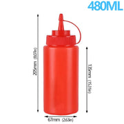 Large Squeeze Condiment Bottles with Nozzles Ketchup BBQ Sauces Olive Oil Bottle Dispenser Squeeze Sauce Bottle Kitchen Gadget